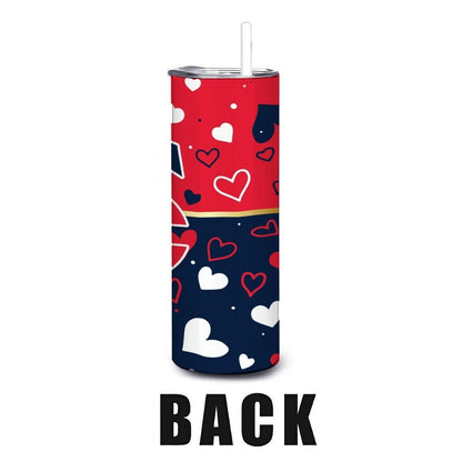 ColorFlow | Minnesota Inspired Twins Hearts Straight Tumbler 20oz Stainless Steel Gift Optional Personalization