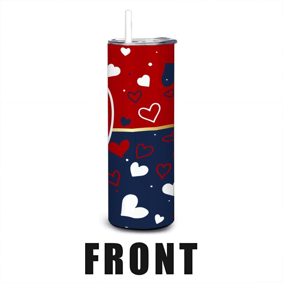 ColorFlow | Washington Inspired Nationals Hearts Straight Tumbler 20oz Stainless Steel Drinkware Optional Personalization