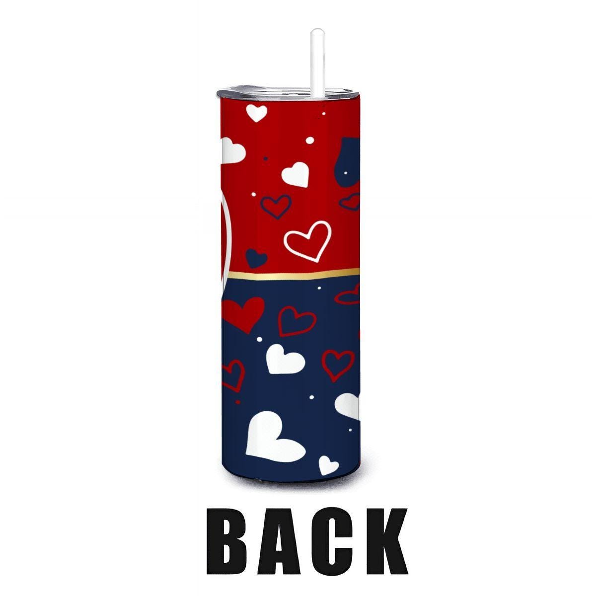 ColorFlow | Washington Inspired Nationals Hearts Straight Tumbler 20oz Stainless Steel Drinkware Optional Personalization