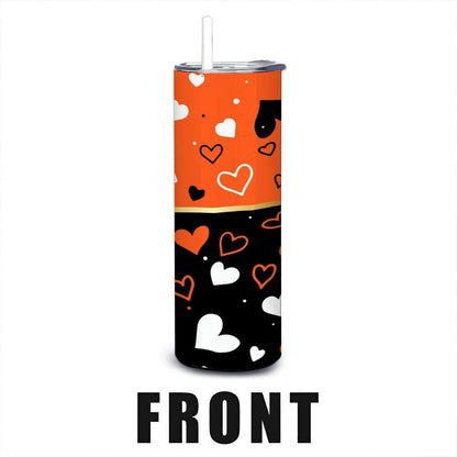 ColorFlow | Baltimore Inspired Orioles Hearts Straight Tumbler 20oz Stainless Steel Gift Optional Personalization