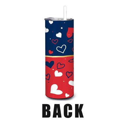 ColorFlow | Boston Inspired Red Sox Hearts Straight Tumbler 20oz Stainless Steel Drinkware Optional Personalization