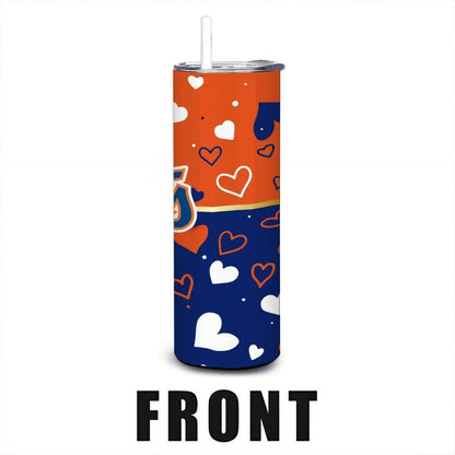 ColorFlow | New York Inspired Mets Hearts Straight Tumbler 20oz Stainless Steel Gift Optional Personalization