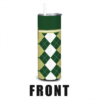 ColorFlow | Colorado State Inspired Rams Argyle Straight Tumbler 20oz Stainless Steel Drinkware Optional Personalization
