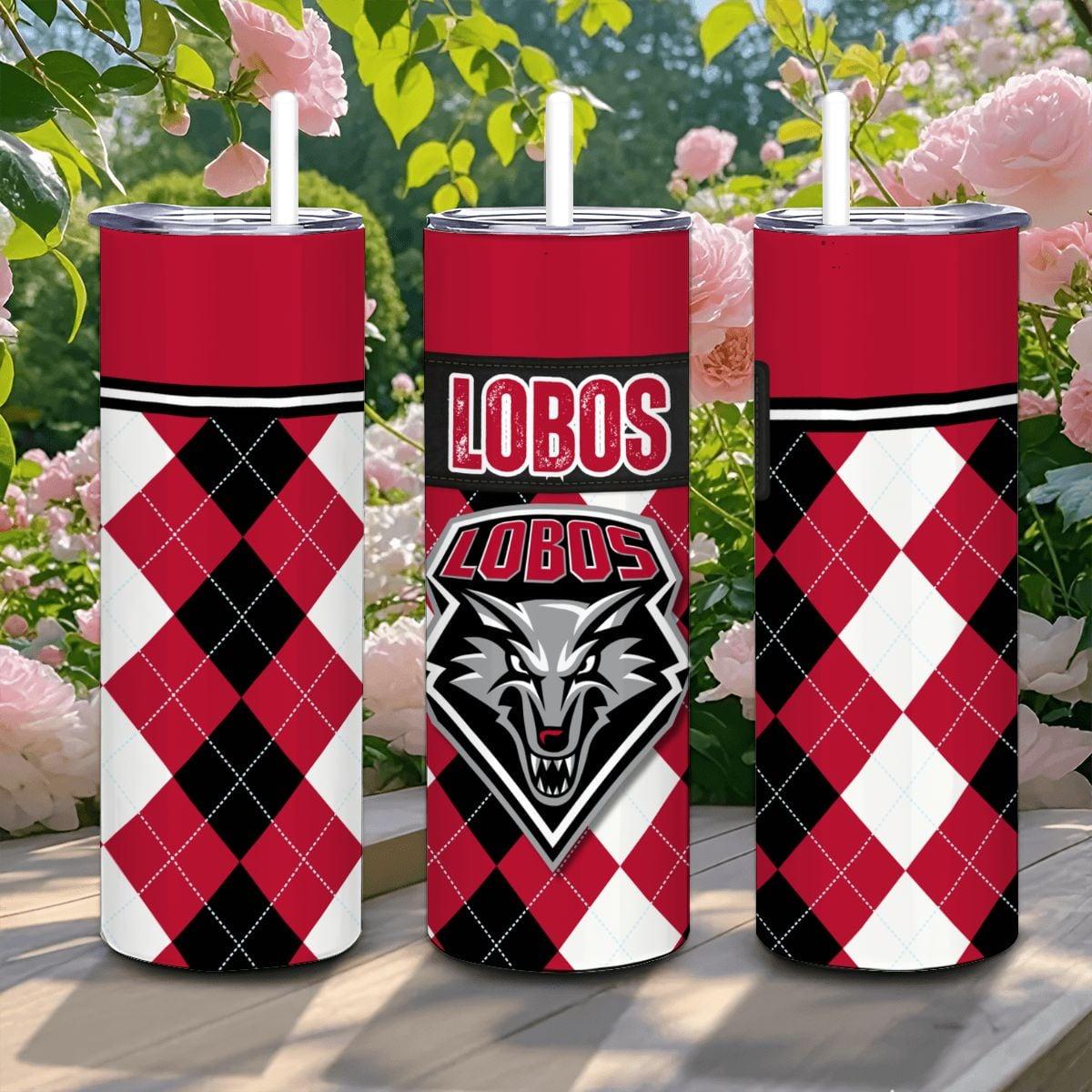 ColorFlow | New Mexico Lobos Inspired 20oz Straight Stainless Tumbler | Game Day Drinkware | Personalization Optional