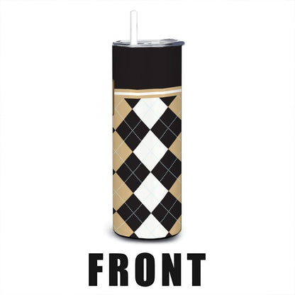 ColorFlow | Army Black Knights Inspired 20oz Straight Stainless Tumbler | Military Style Design | Personalization Optional
