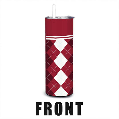 ColorFlow | Temple Owls Inspired 20oz Straight Tumbler | Crimson Team Colors | Personalization Optional