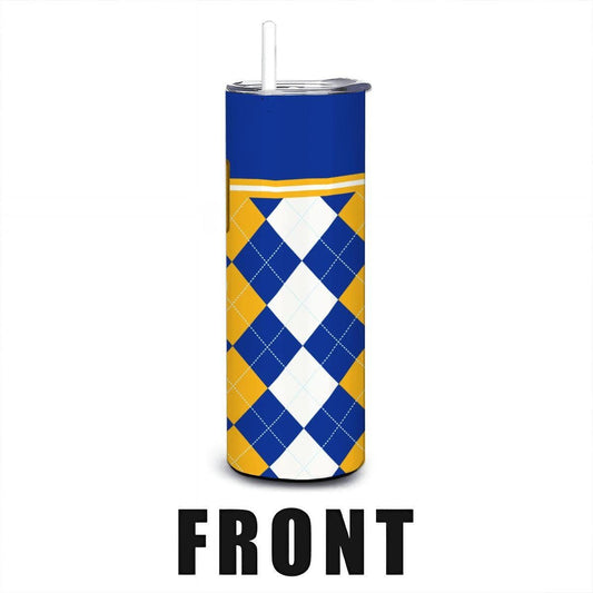 ColorFlow | Pitt Panthers Inspired 20oz Straight Tumbler | Blue Gold Spirit Edition | Personalization Optional