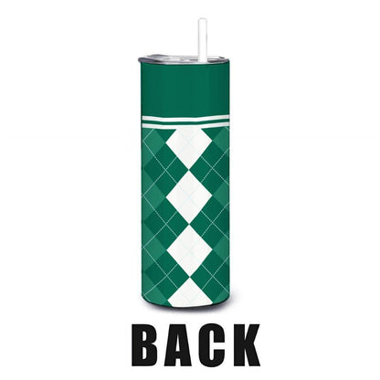 ColorFlow | Ohio University Inspired Bobcats Argyle Straight Tumbler 20oz Stainless Steel Drinkware Optional Personalization