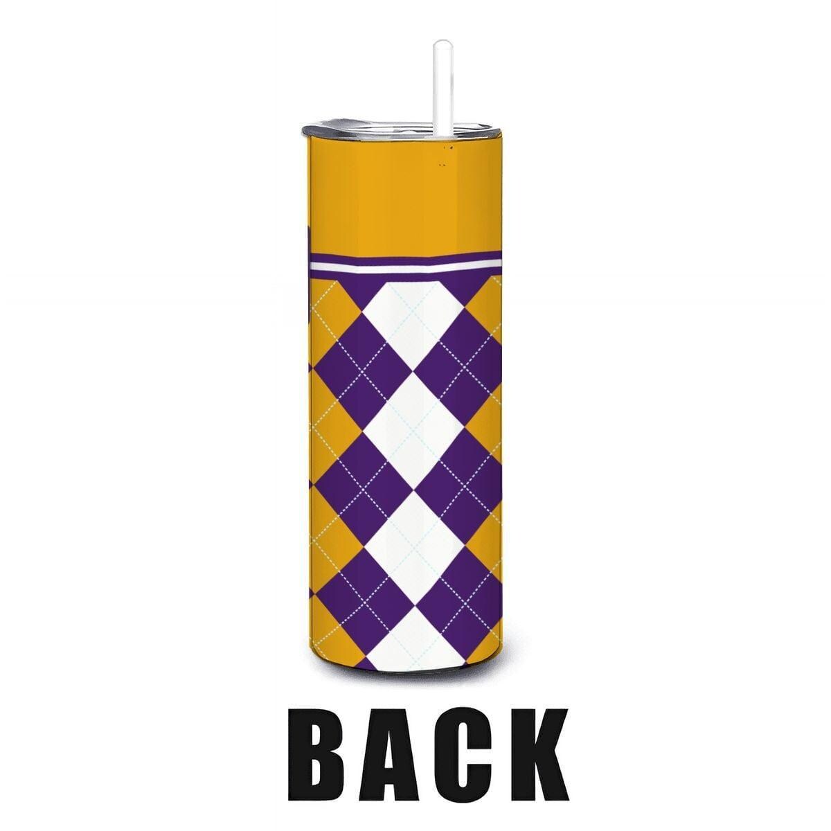 ColorFlow | Alcorn State Inspired Braves Argyle Straight Tumbler 20oz Stainless Steel Drinkware Optional Personalization