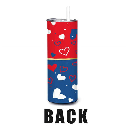 ColorFlow | Philadelphia Inspired Phillies Hearts Straight Tumbler 20oz Stainless Steel Gift Optional Personalization