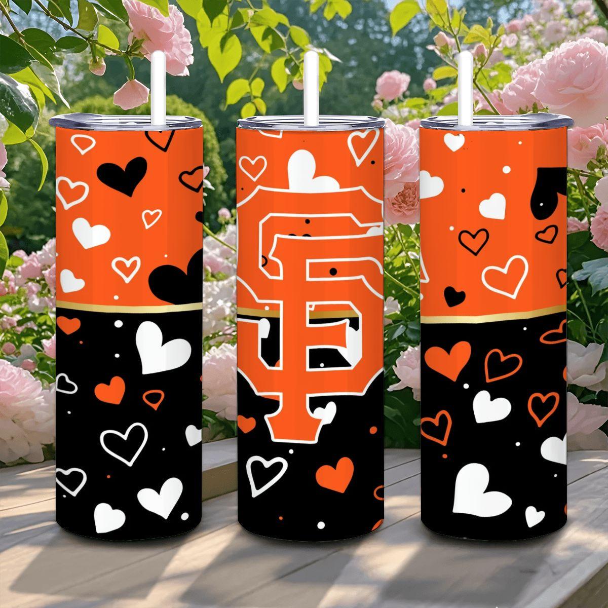 ColorFlow | Baltimore Inspired Orioles Hearts Straight Tumbler 20oz Stainless Steel Gift Optional Personalization