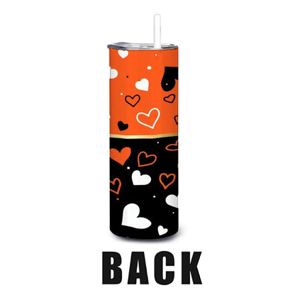 ColorFlow | Baltimore Inspired Orioles Hearts Straight Tumbler 20oz Stainless Steel Gift Optional Personalization