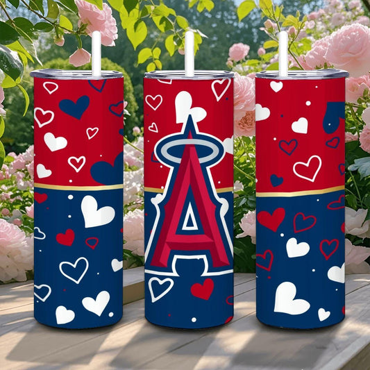 ColorFlow | Los Angeles Inspired Angels Hearts Straight Tumbler 20oz Stainless Steel Drinkware Optional Personalization