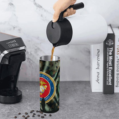 ColorFlow | Military Marine Inspired 20oz Straight Stainless Steel Tumbler Camouflage Patriotic Travel Cup