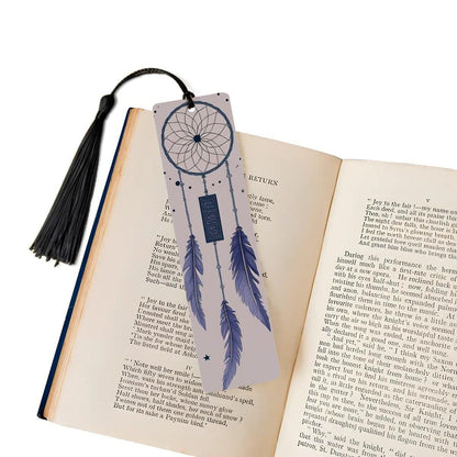 ColorFlow | Boho Dreamcatcher Feathers Metal Bookmark Spiritual Bohemian Reading Gift | Optional Personalization