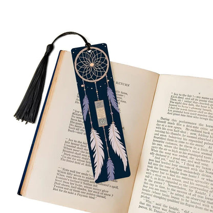 ColorFlow | Mystic Dreamcatcher Feather Metal Bookmark Boho Celestial Spiritual Reading Gift | Optional Personalization