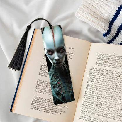 ColorFlow | Biomech Alien Metal Bookmark Sci Fi Extraterrestrial Red Eye Futuristic Dark Fantasy Art | Optional Personalization