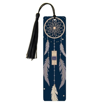 ColorFlow | Celestial Dreamcatcher Feather Metal Bookmark Boho Mystic Reading Accessory Gift | Optional Personalization