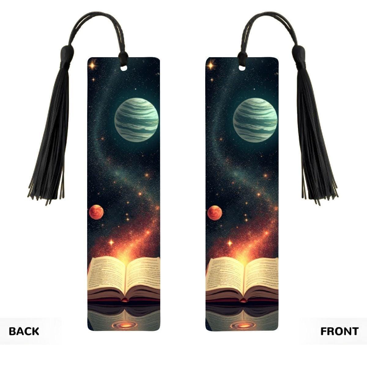 ColorFlow | Celestial Planets Galaxy Book Metal Bookmark Cosmic Space Fantasy Reading Gift | Optional Personalization