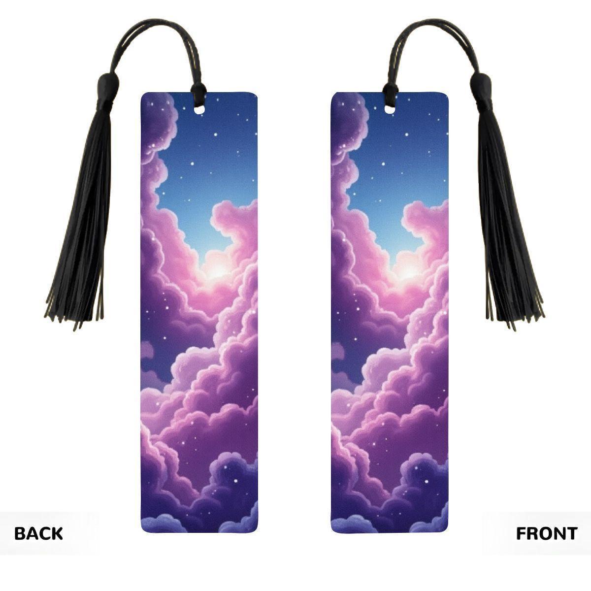 ColorFlow | Cosmic Nebula Heart Metal Bookmark Pink Blue Galaxy Swirl Fantasy Book Gift | Optional Personalization