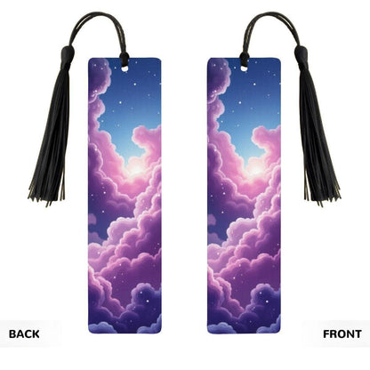 ColorFlow | Cosmic Nebula Heart Metal Bookmark Pink Blue Galaxy Swirl Fantasy Book Gift | Optional Personalization
