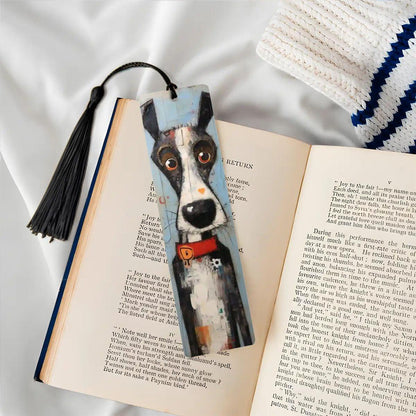 ColorFlow | Cute Dog with Heart Nose Metal Bookmark Whimsical Pet Lover Gift for Readers | Optional Personalization