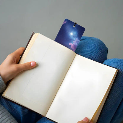 ColorFlow | Cosmic Pink Heart Metal Bookmark Celestial Galaxy Love Aesthetic Gift for Readers | Optional Personalization