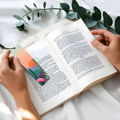 ColorFlow | Desert Sunset Cactus Art Metal Bookmark Vibrant Southwest Landscape Reading Gift | Optional Personalization