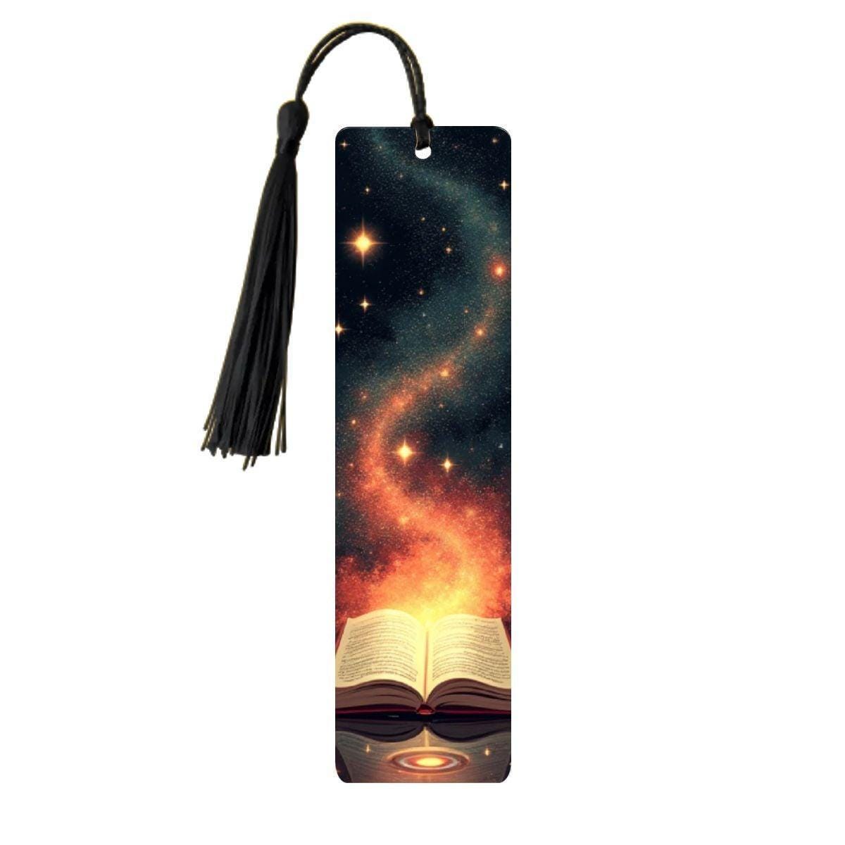ColorFlow | Enchanted Galaxy Book Metal Bookmark Cosmic Starry Night Fantasy Reading Gift | Optional Personalization