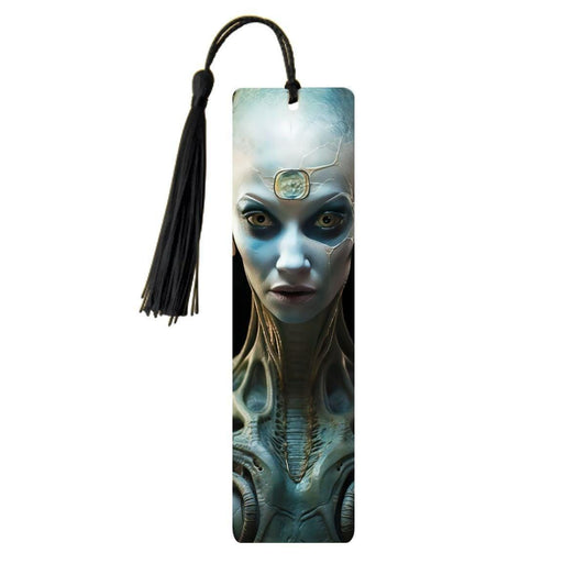 ColorFlow | Ethereal Alien Metal Bookmark Sci Fi Extraterrestrial Crystal Forehead Futuristic Art Design | Optional Personalization