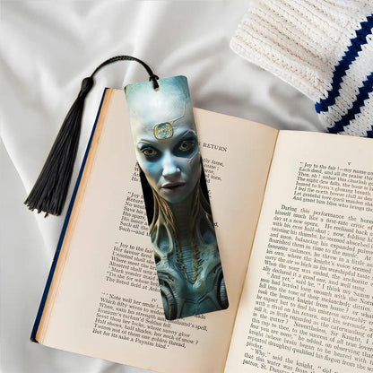 ColorFlow | Ethereal Alien Metal Bookmark Sci Fi Extraterrestrial Crystal Forehead Futuristic Art Design | Optional Personalization