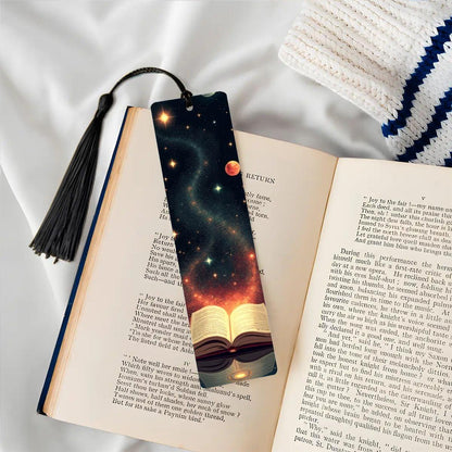 ColorFlow | Galaxy Planets Book Metal Bookmark Celestial Cosmic Space Reading Lover Gift | Optional Personalization