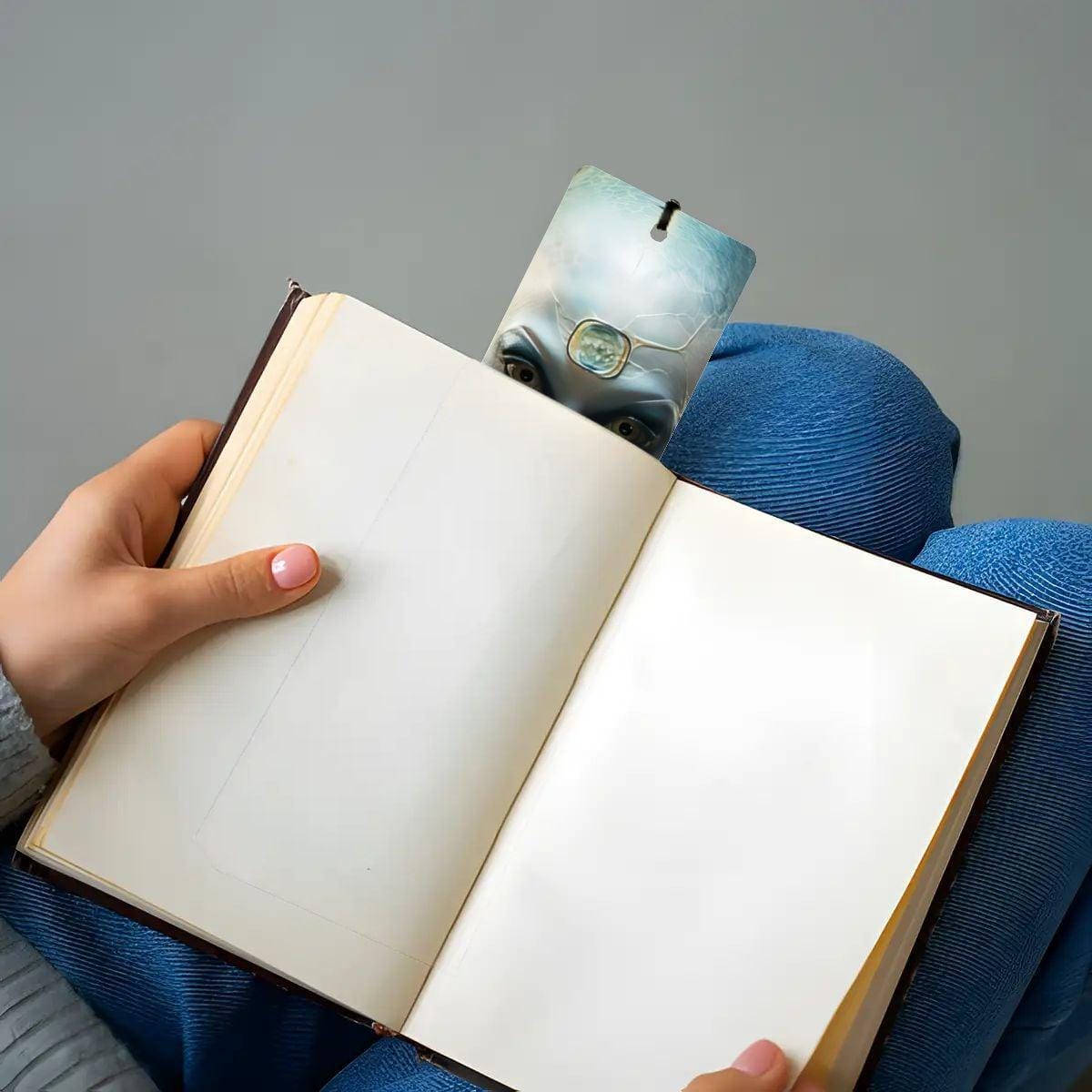 ColorFlow | Ethereal Alien Metal Bookmark Sci Fi Extraterrestrial Crystal Forehead Futuristic Art Design | Optional Personalization