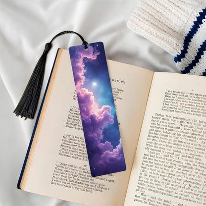ColorFlow | Galaxy Spiral Light Metal Bookmark Cosmic Portal Fantasy Sky Reading Gift | Optional Personalization