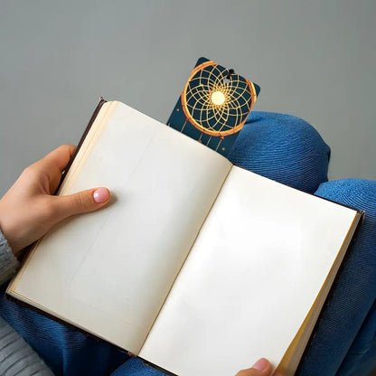 ColorFlow | Golden Dreamcatcher Feathers Metal Bookmark Boho Celestial Book Lover Gift | Optional Personalization