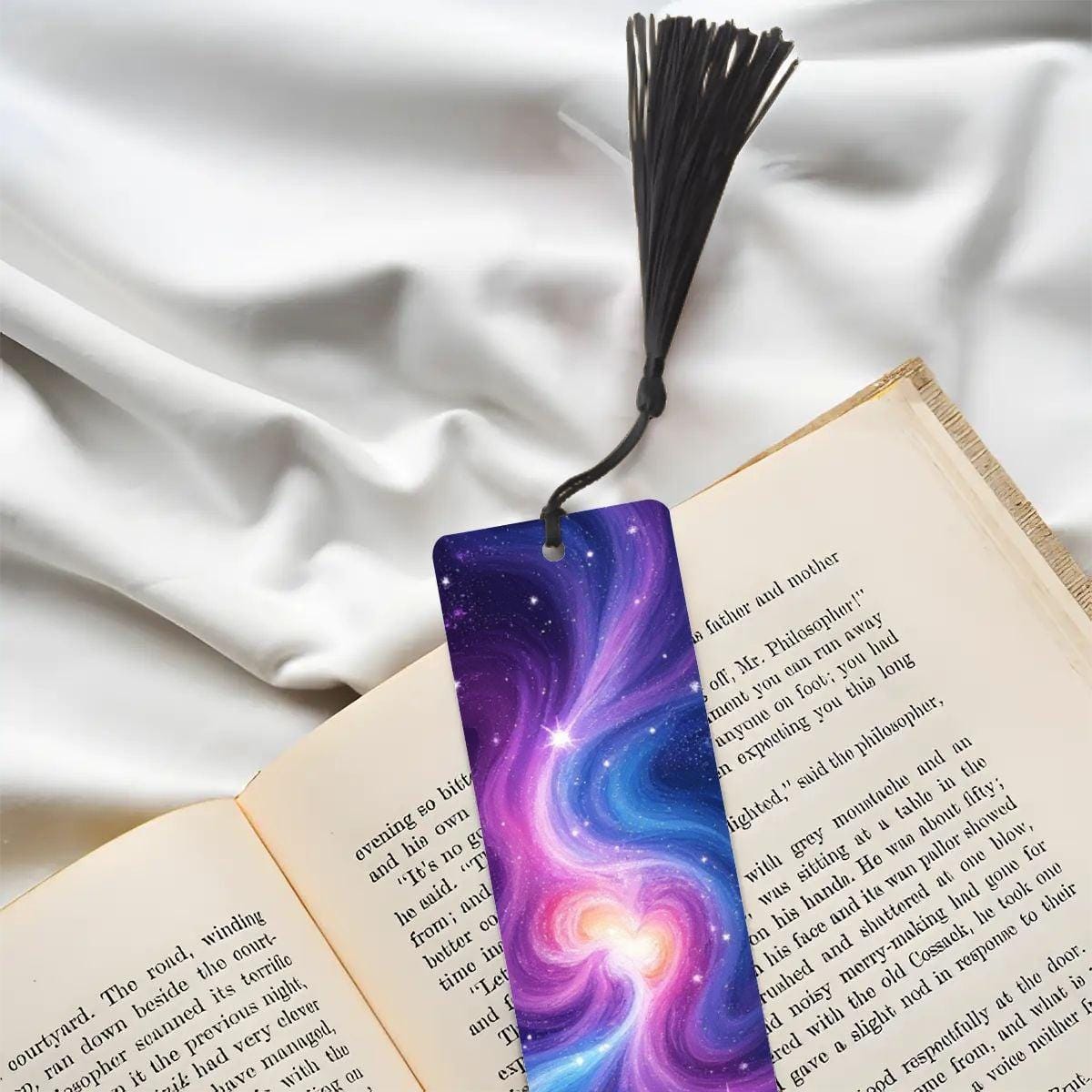 ColorFlow | Heart Cloudscape Metal Bookmark Pastel Sky Aesthetic Dreamy Celestial Gift | Optional Personalization
