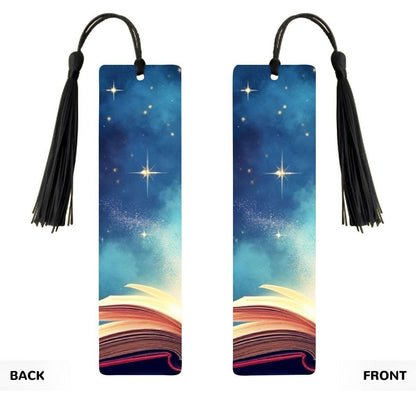 ColorFlow | Magical Celestial Book Metal Bookmark Starry Night Fantasy Reading Lover Gift | Optional Personalization