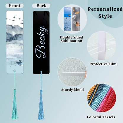 ColorFlow | Heart Cloudscape Metal Bookmark Pastel Sky Aesthetic Dreamy Celestial Gift | Optional Personalization