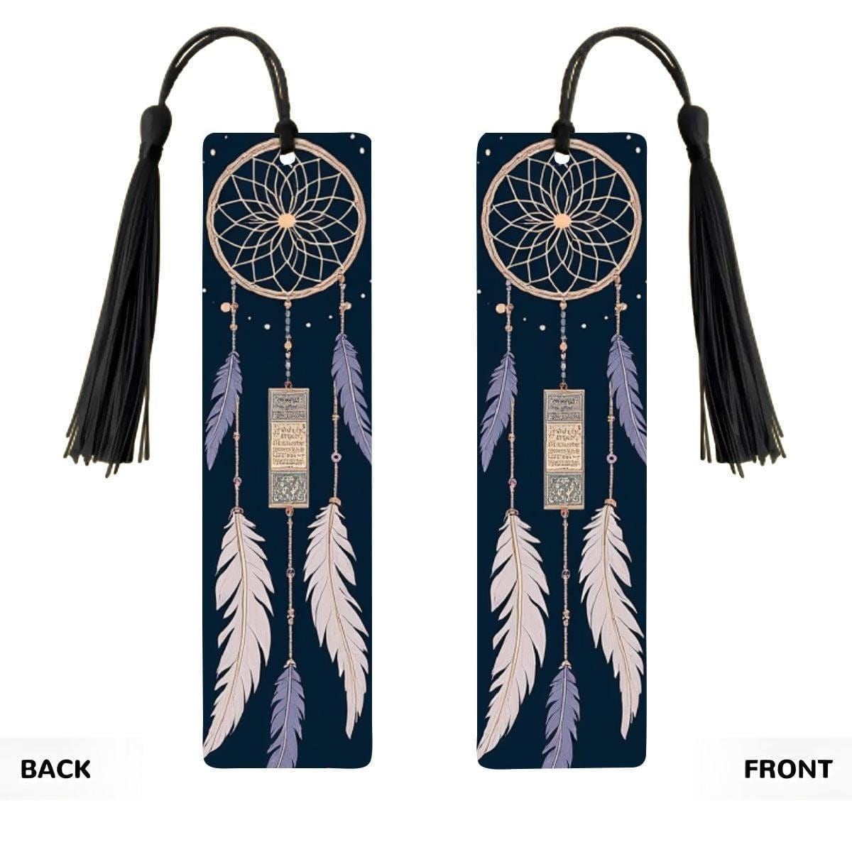 ColorFlow | Mystic Dreamcatcher Feather Metal Bookmark Boho Celestial Spiritual Reading Gift | Optional Personalization