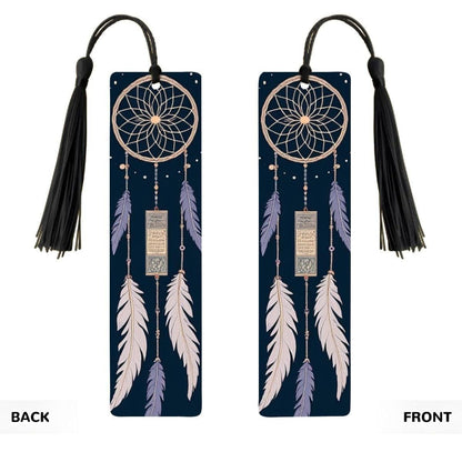 ColorFlow | Mystic Dreamcatcher Feather Metal Bookmark Boho Celestial Spiritual Reading Gift | Optional Personalization