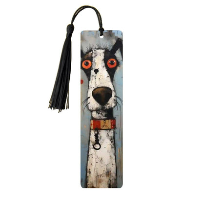 ColorFlow | Quirky Scruffy Dog Art Metal Bookmark Unique Gift for Readers and Dog Lovers | Optional Personalization