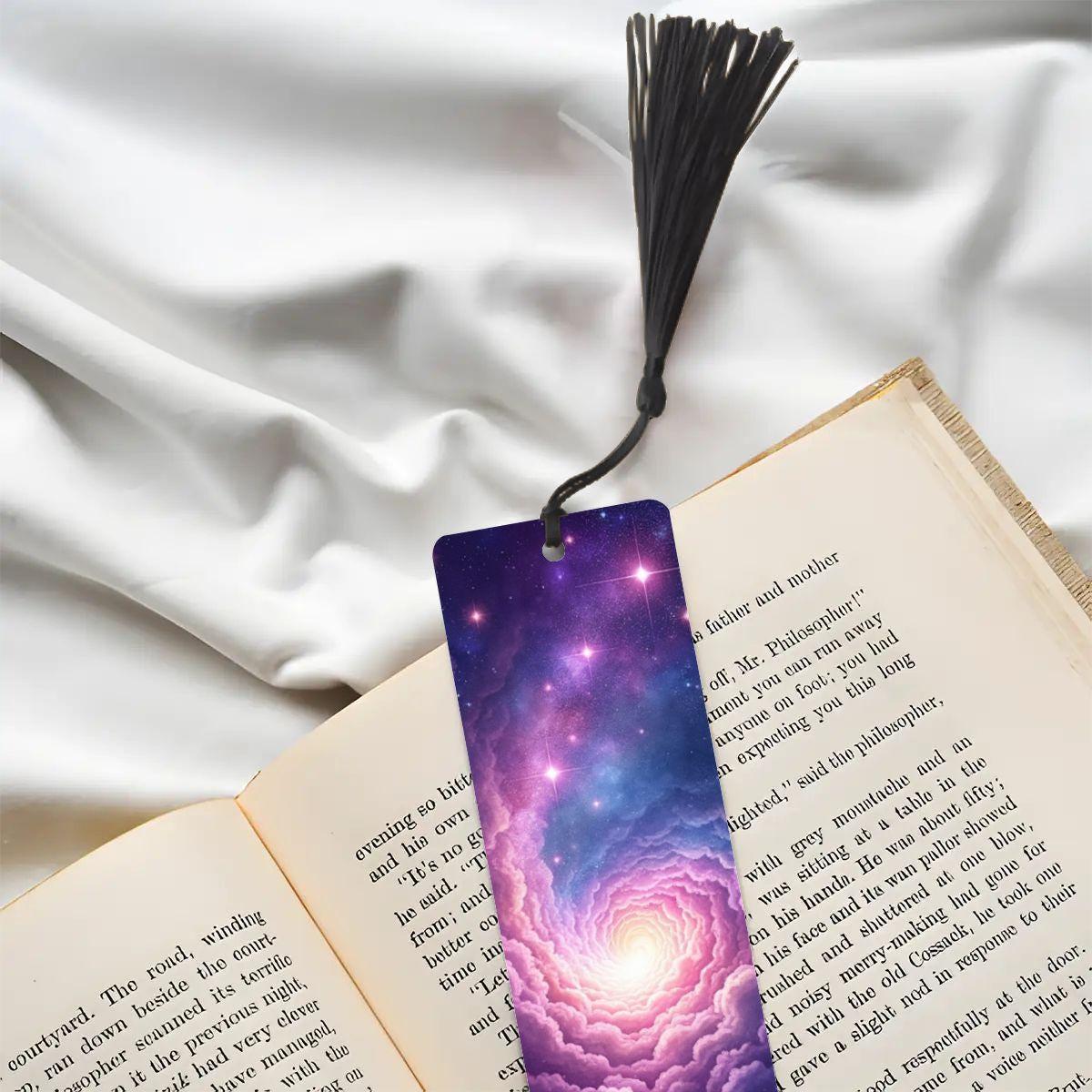 ColorFlow | Pastel Galaxy Cloud Metal Bookmark Dreamy Celestial Sky Aesthetic Book Gift | Optional Personalization