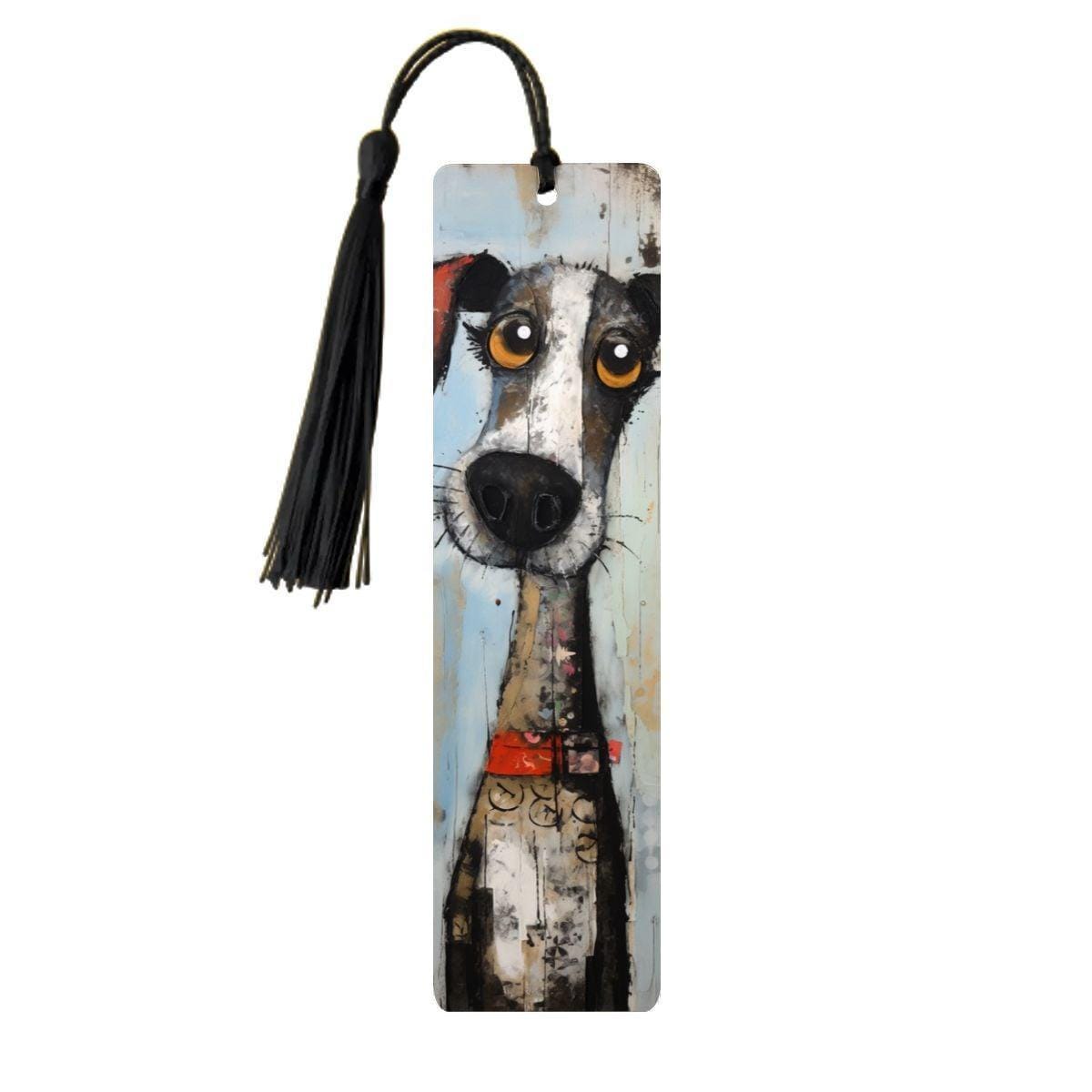 ColorFlow | Whimsical Big Eyed Dog Art Metal Bookmark for Readers and Dog Lovers | Optional Personalization