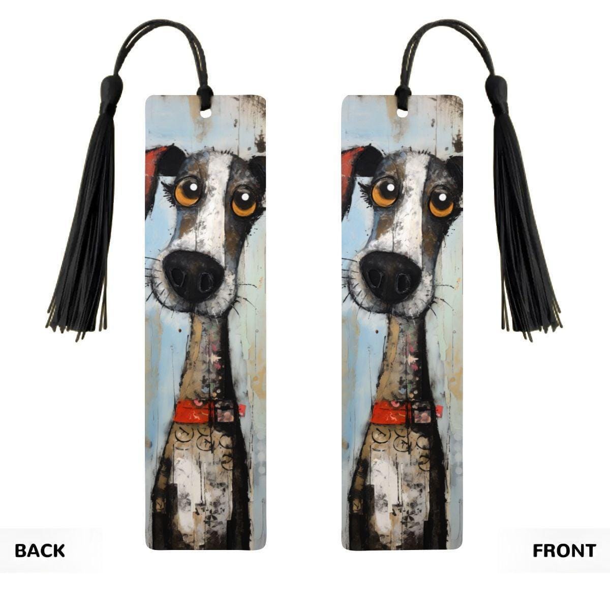 ColorFlow | Whimsical Big Eyed Dog Art Metal Bookmark for Readers and Dog Lovers | Optional Personalization