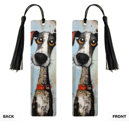 ColorFlow | Whimsical Big Eyed Dog Art Metal Bookmark for Readers and Dog Lovers | Optional Personalization
