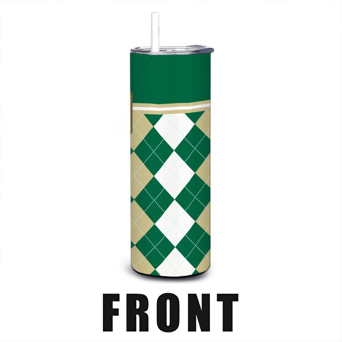 ColorFlow | South Florida Bulls Inspired 20oz Straight Stainless Tumbler | Green Gold Style | Personalization Optional