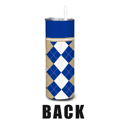 ColorFlow | Tulsa Golden Hurricane Inspired 20oz Straight Stainless Tumbler | Royal Blue Design | Personalization Optional