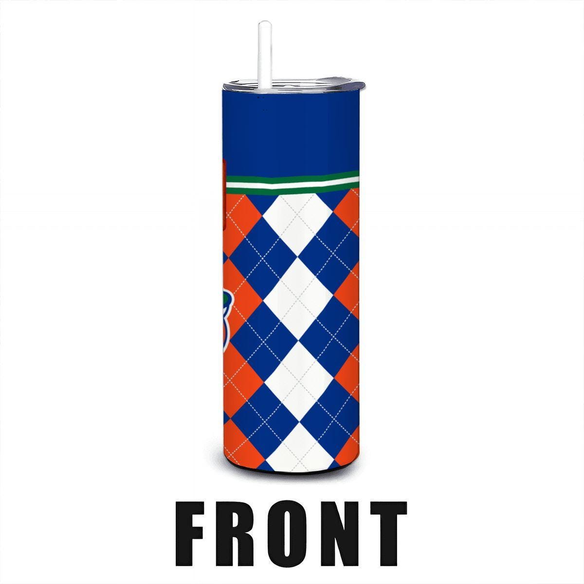 ColorFlow | Florida Gators Inspired 20oz Straight Stainless Tumbler | Blue Orange Spirit Style | Personalization Optional