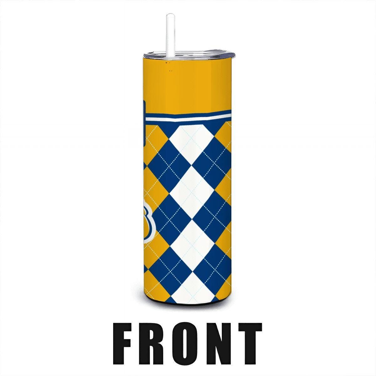 ColorFlow | Kent State Golden Flashes Inspired 20oz Straight Stainless Tumbler | Navy Gold Collegiate Style | Personalization Optional