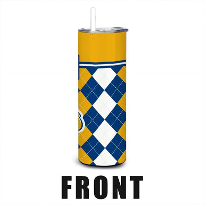 ColorFlow | Kent State Golden Flashes Inspired 20oz Straight Stainless Tumbler | Navy Gold Collegiate Style | Personalization Optional